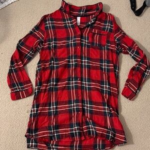 Starsabove Womens Red Plaid Nightime Buttondown